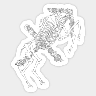 Sagittarius Skeleton - Black and White Sticker